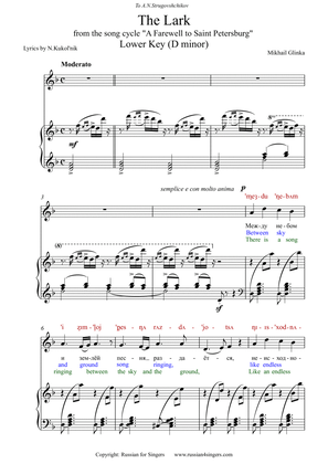 "The Lark" Lower key (D minor). DICTION SCORE with IPA and translation