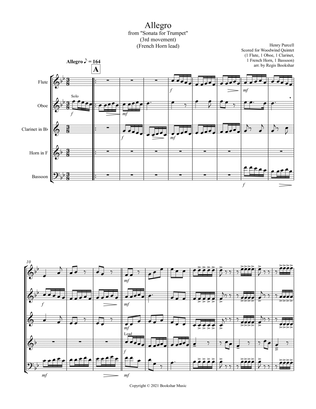 Allegro (from "Sonata for Trumpet") (Bb) (Woodwind Quintet - 1 Flute, 1 Oboe, 1 Clar, 1 Hrn, 1 Basso