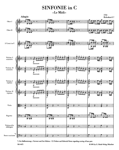 Symphony, No. 7 C major Hob.I:7 'Le Midi'