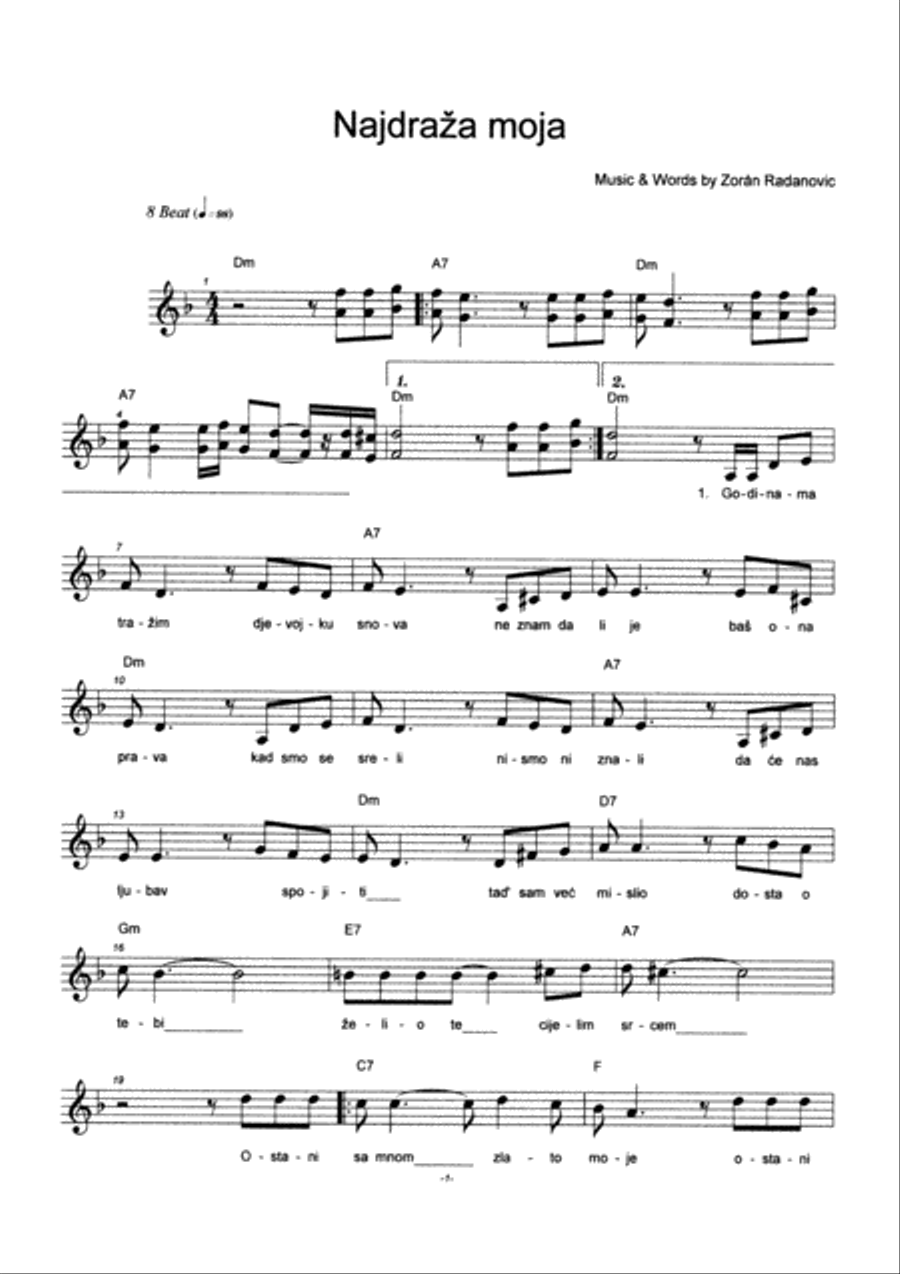 Najdraža moja Voice scores gallery preview page 1