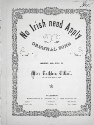 No Irish Need Apply. Original Song