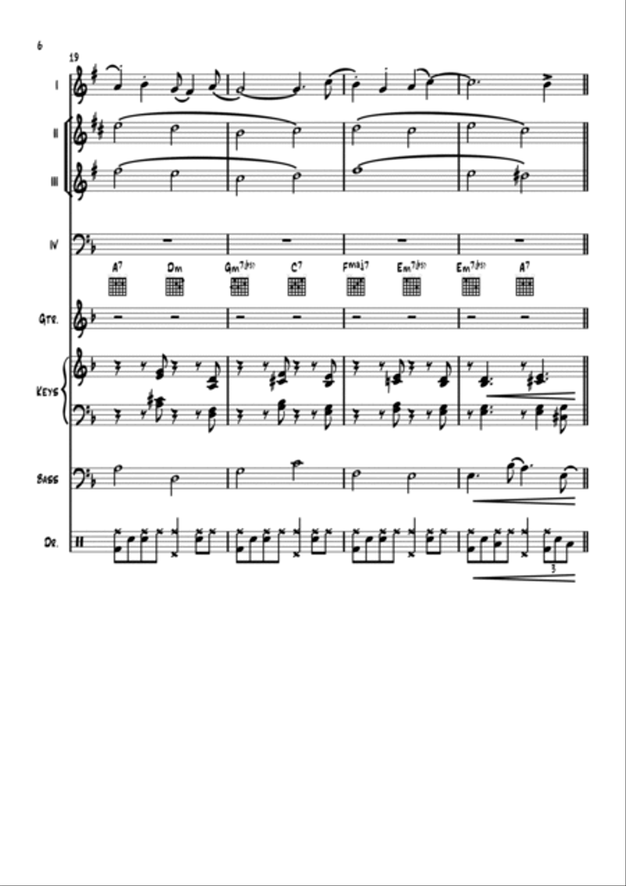Covid Blues - for jazz octet. Jazz Ensemble scores gallery preview page 6