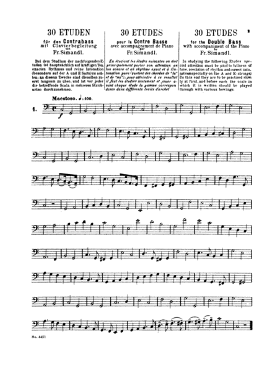 Thirty Etudes for Double Bass Double Bass scores gallery preview page 4