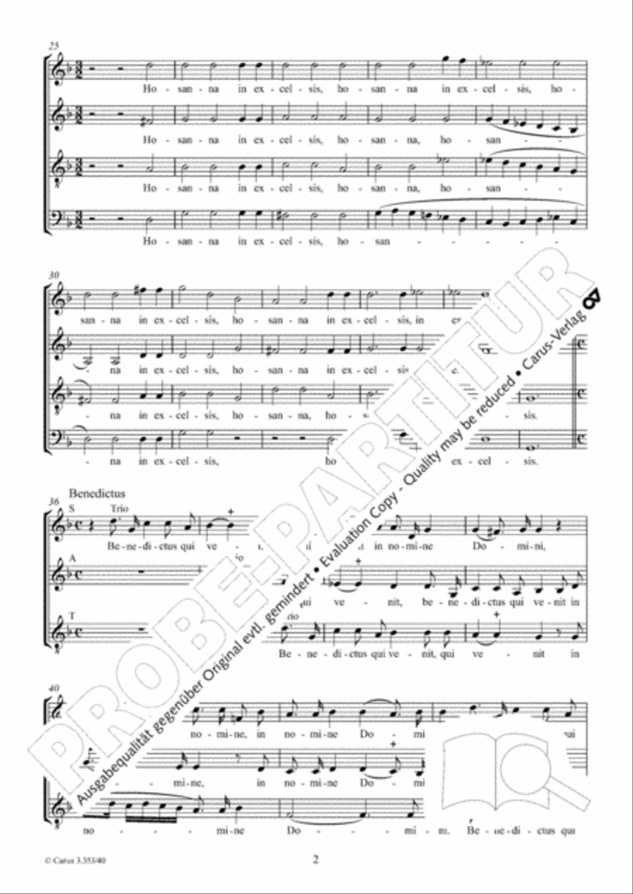 Sanctus et Benedictus 4-Part scores gallery preview page 3