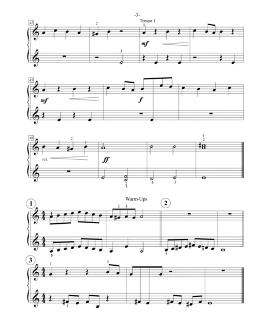 Cold and Fugue Season (G minor Fugue by J.S. Bach) Easy Piano scores gallery preview page 3