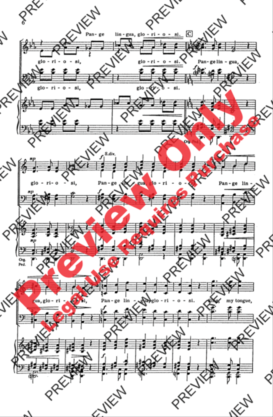Pange Lingua Variations 4-Part scores gallery preview page 6