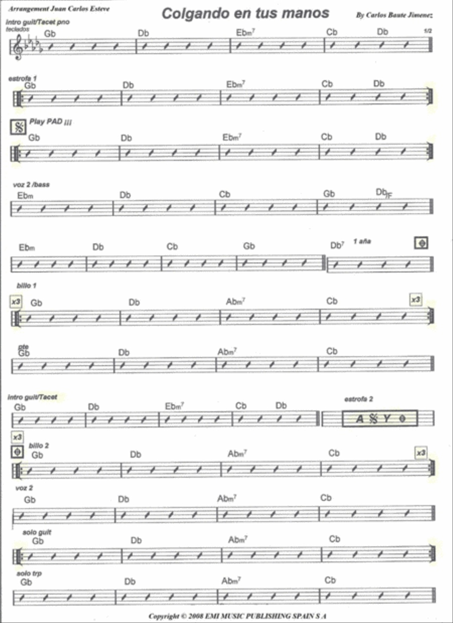Colgando En Tus Manos Easy Piano scores gallery preview page 2