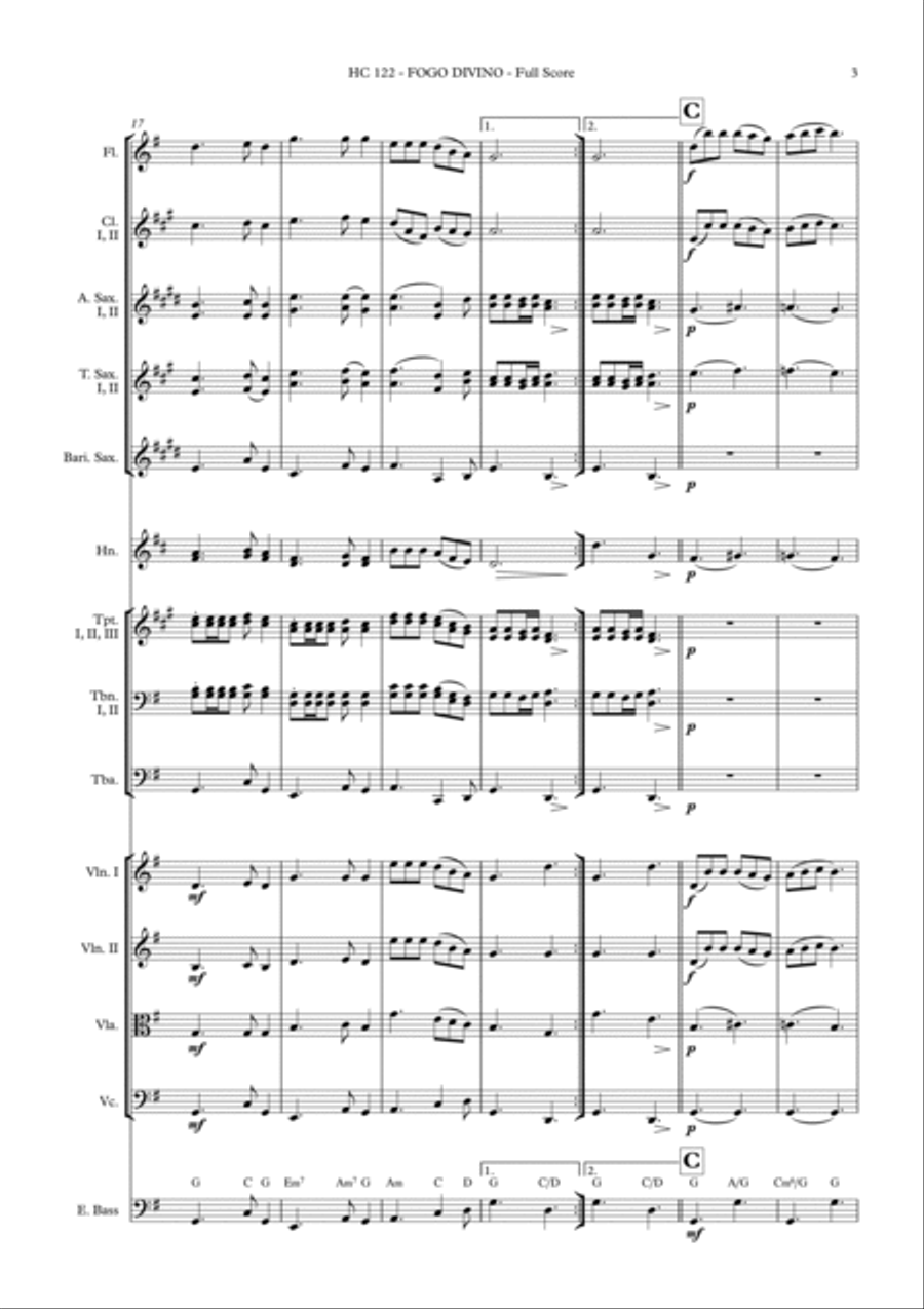 Fogo Divino Full Orchestra scores gallery preview page 3