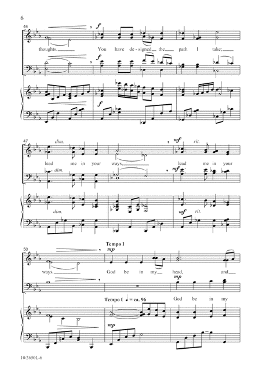 God Be in My Head 4-Part scores gallery preview page 7