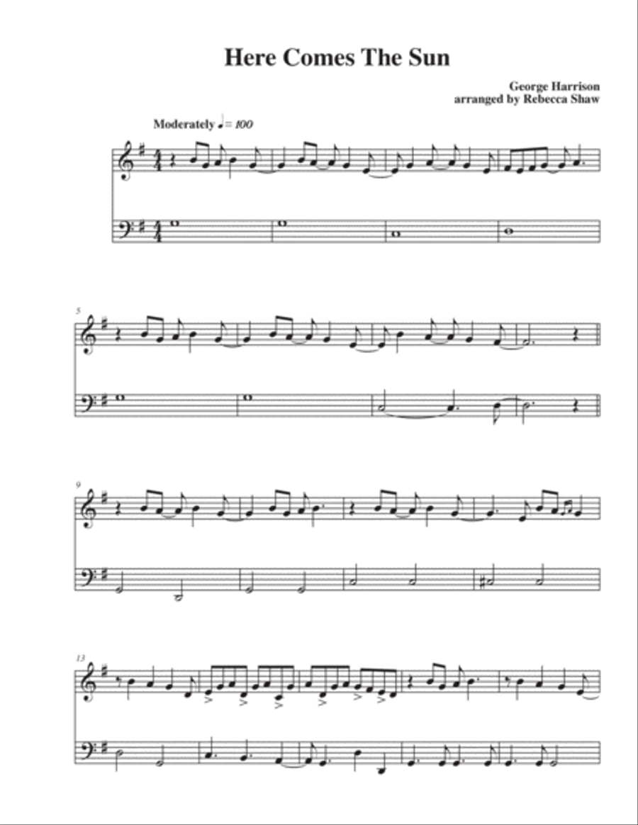 Here Comes The Sun String Quartet scores gallery preview page 6