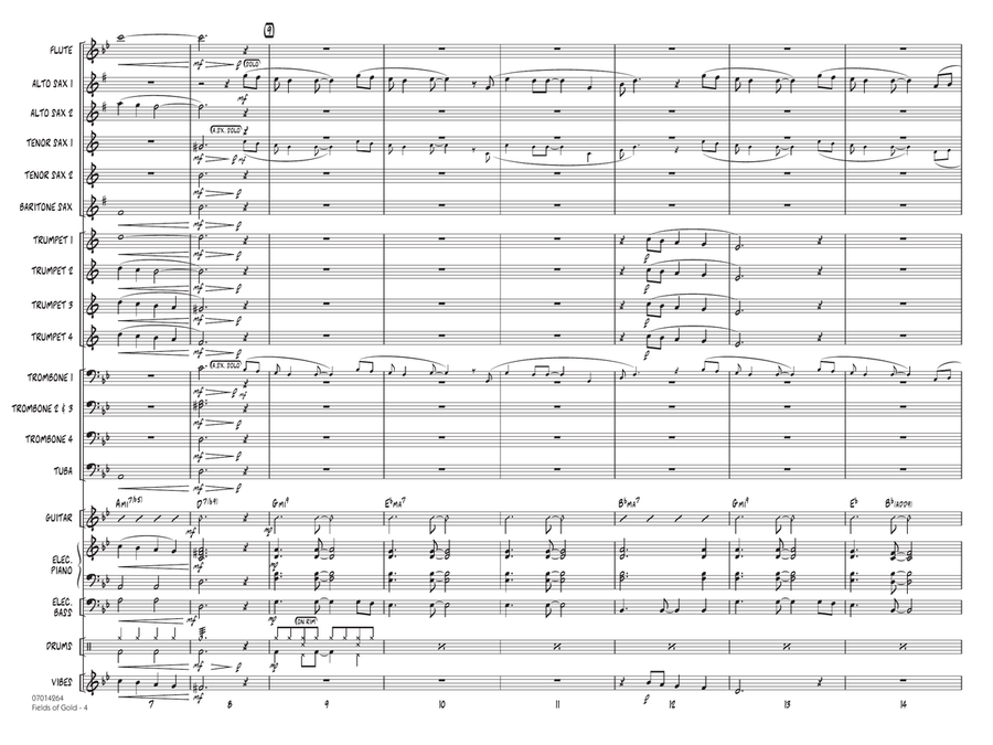 Fields Of Gold (arr. Terry White) - Conductor Score (Full Score) Jazz Ensemble scores gallery preview page 3