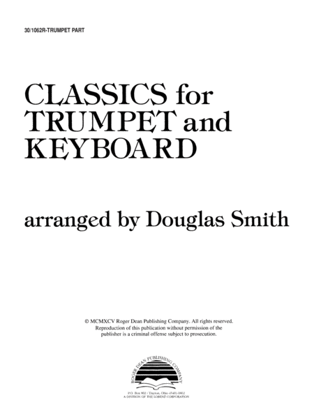 Classics for Trumpet and Keyboard - Trumpet Part
