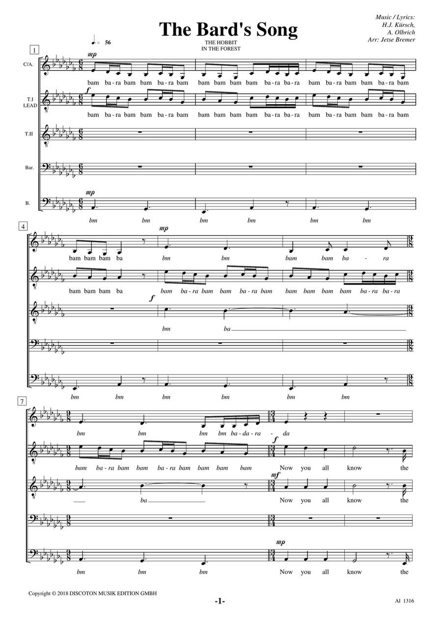 The Bard's Song Choir scores gallery preview page 1