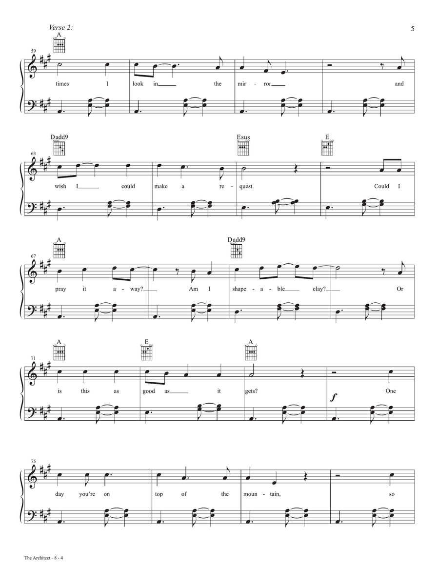 The Architect (From the studio album 'Deeper Well') Piano Method scores gallery preview page 4