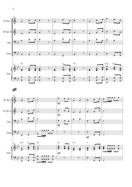 Wedding March (Wagner) Brass Quartet Piano and chords image number null
