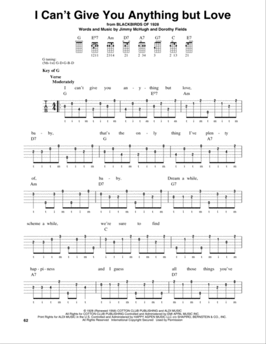I Can't Give You Anything But Love Banjo scores gallery preview page 1