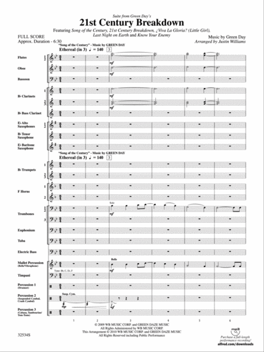 21st Century Breakdown, Suite from Green Day's Concert Band scores gallery preview page 2