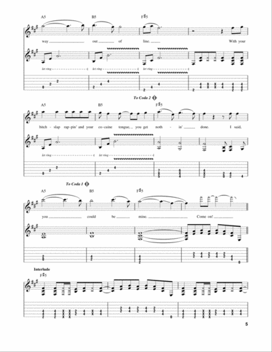 You Could Be Mine You Could Be Mine Electric Guitar scores gallery preview page 5
