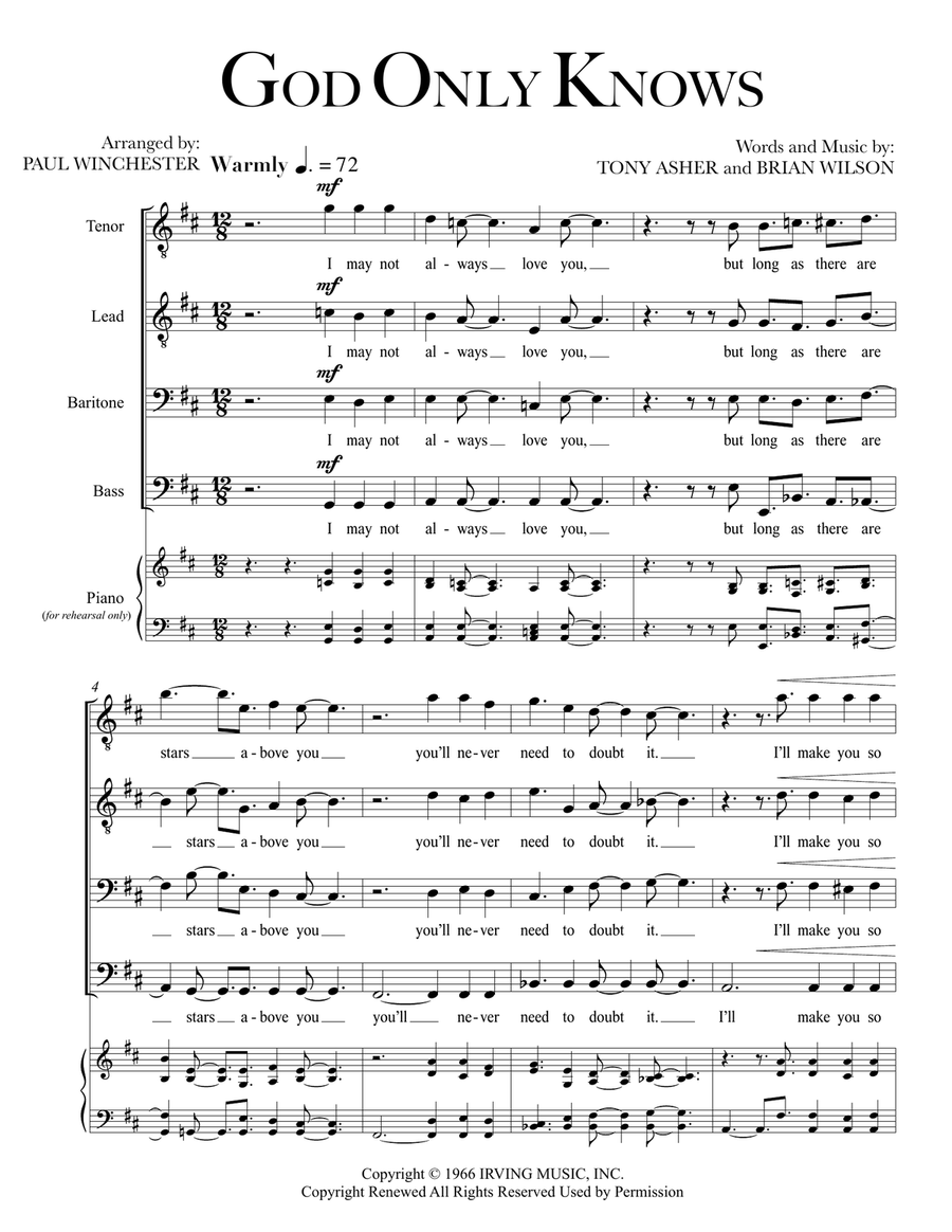 God Only Knows TTBB scores gallery preview page 2