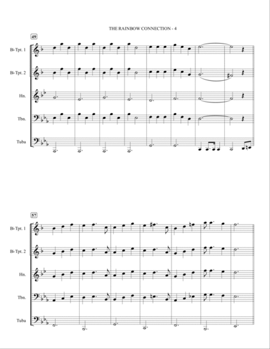 The Rainbow Connection The Rainbow Connection Brass Ensemble scores gallery preview page 5