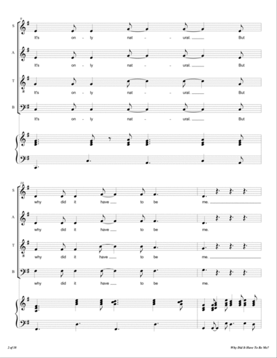 Why Did It Have To Be Me? 4-Part scores gallery preview page 3
