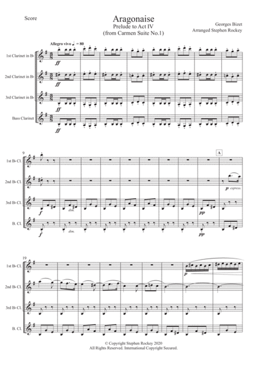 Aragonaise from Carmen for Clarinet Quartet image number null