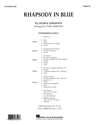 Book cover for Rhapsody in Blue (arr. Paul Murtha) - Conductor Score (Full Score)