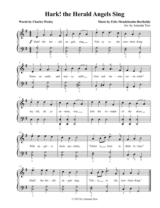 Hark! The Herald Angels Sing – Early Intermediate Christmas Piano Sheet Music