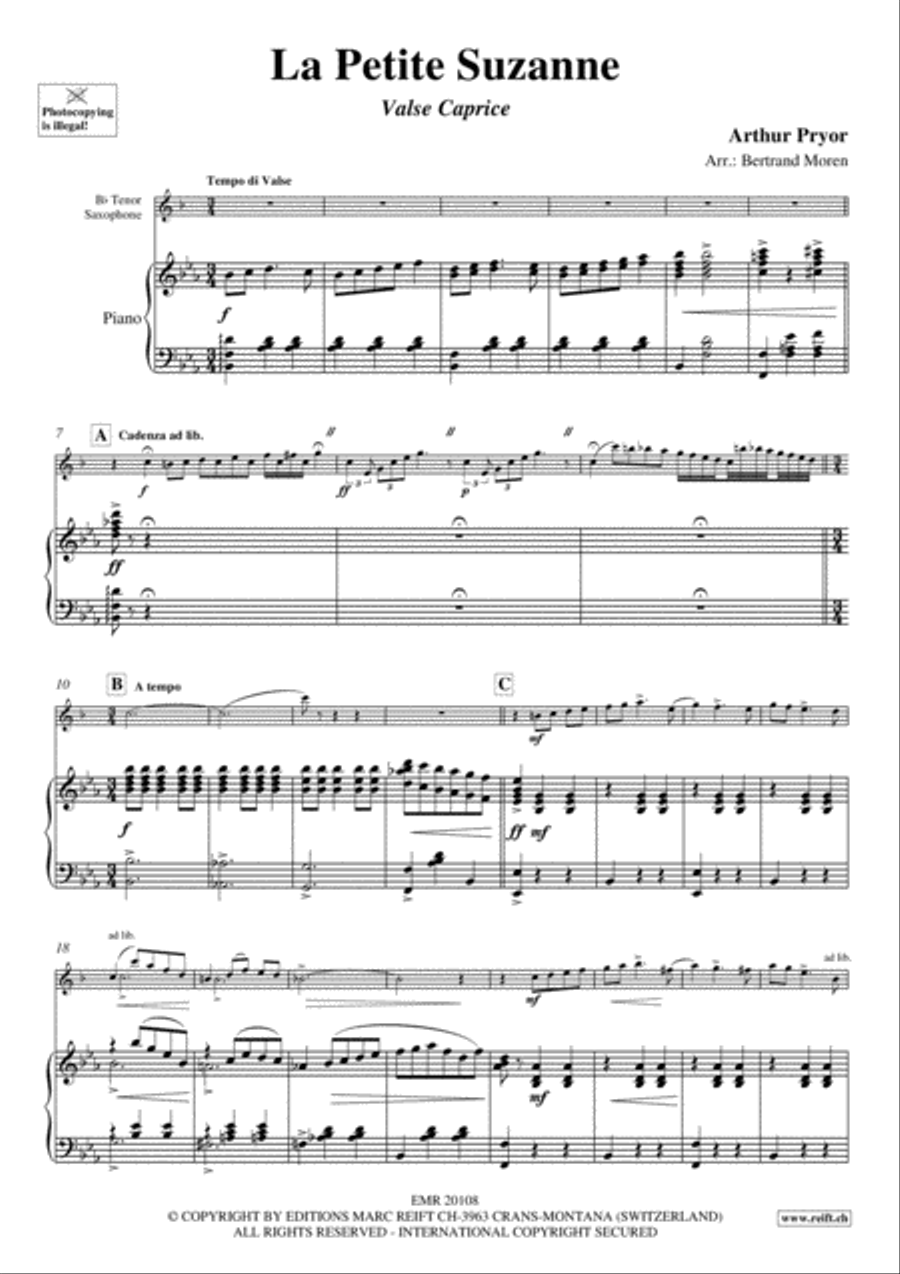 La Petite Suzanne Tenor Saxophone scores gallery preview page 3