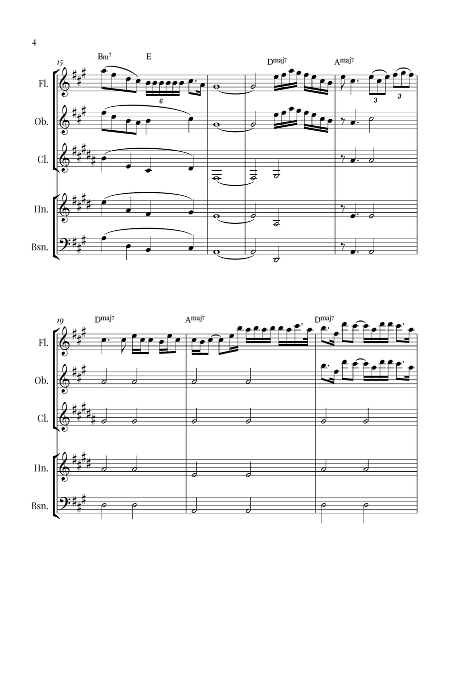 Die With A Smile Woodwind Quintet scores gallery preview page 4