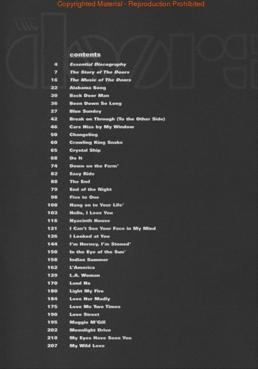 The Doors Anthology The Doors Anthology Piano, Vocal, Guitar scores gallery preview page 2