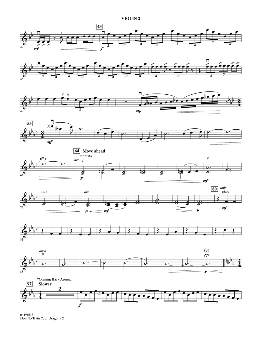 How to Train Your Dragon - Violin 2 Full Orchestra scores gallery preview page 2