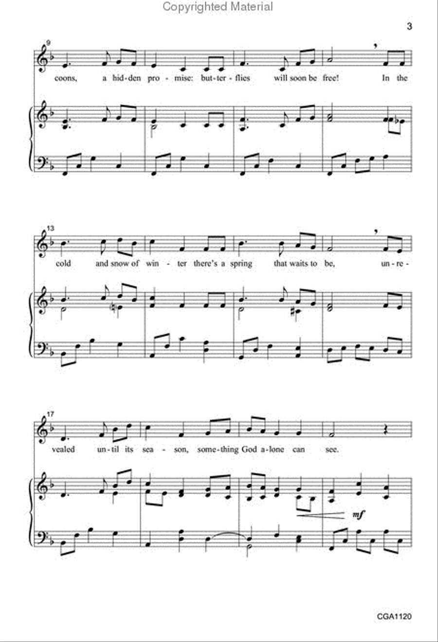 Hymn of Promise Unison Choir scores gallery preview page 3