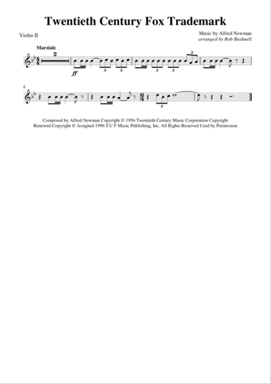 Twentieth Century Fox Trademark String Quartet scores gallery preview page 5