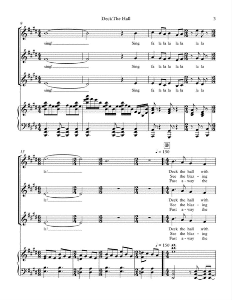 Deck The Hall (Fa La La La La) SSA scores gallery preview page 3