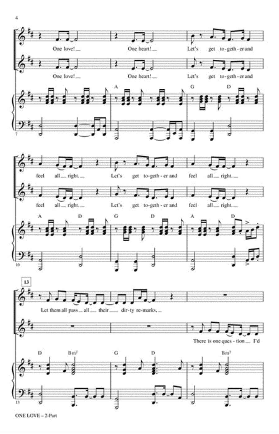 One Love One Love 2-Part scores gallery preview page 3