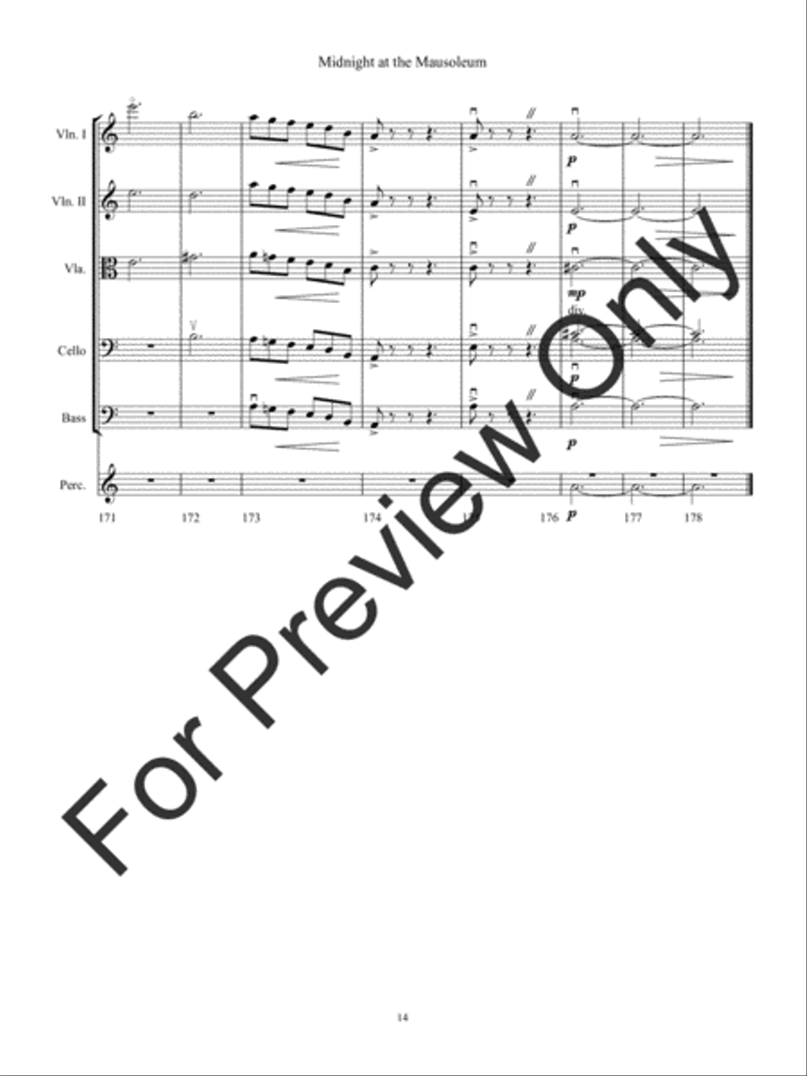 Midnight at the Mausoleum (Score) String Orchestra scores gallery preview page 17