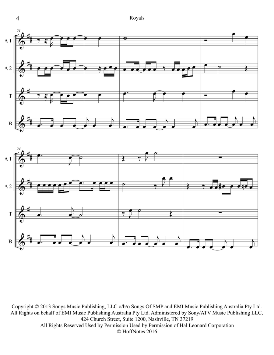 Royals Woodwind Quartet scores gallery preview page 4