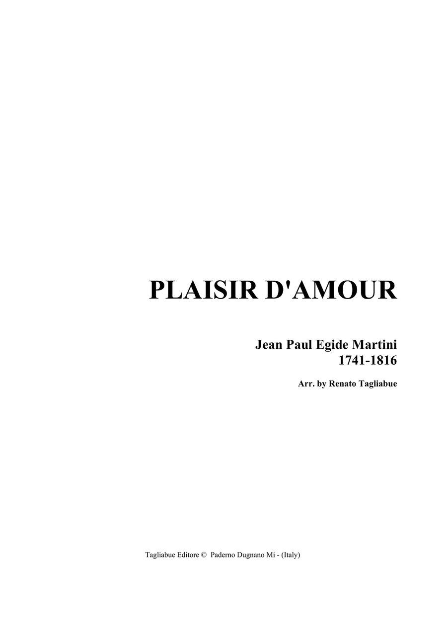 PLAISIR D'AMOUR - Martini - Arr. for Piano Piano Solo scores gallery preview page 1