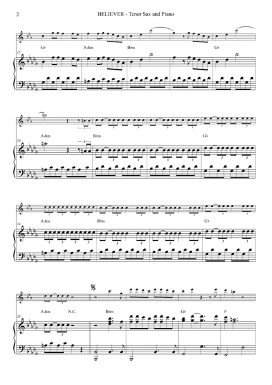 Believer Believer Small Ensemble scores gallery preview page 3