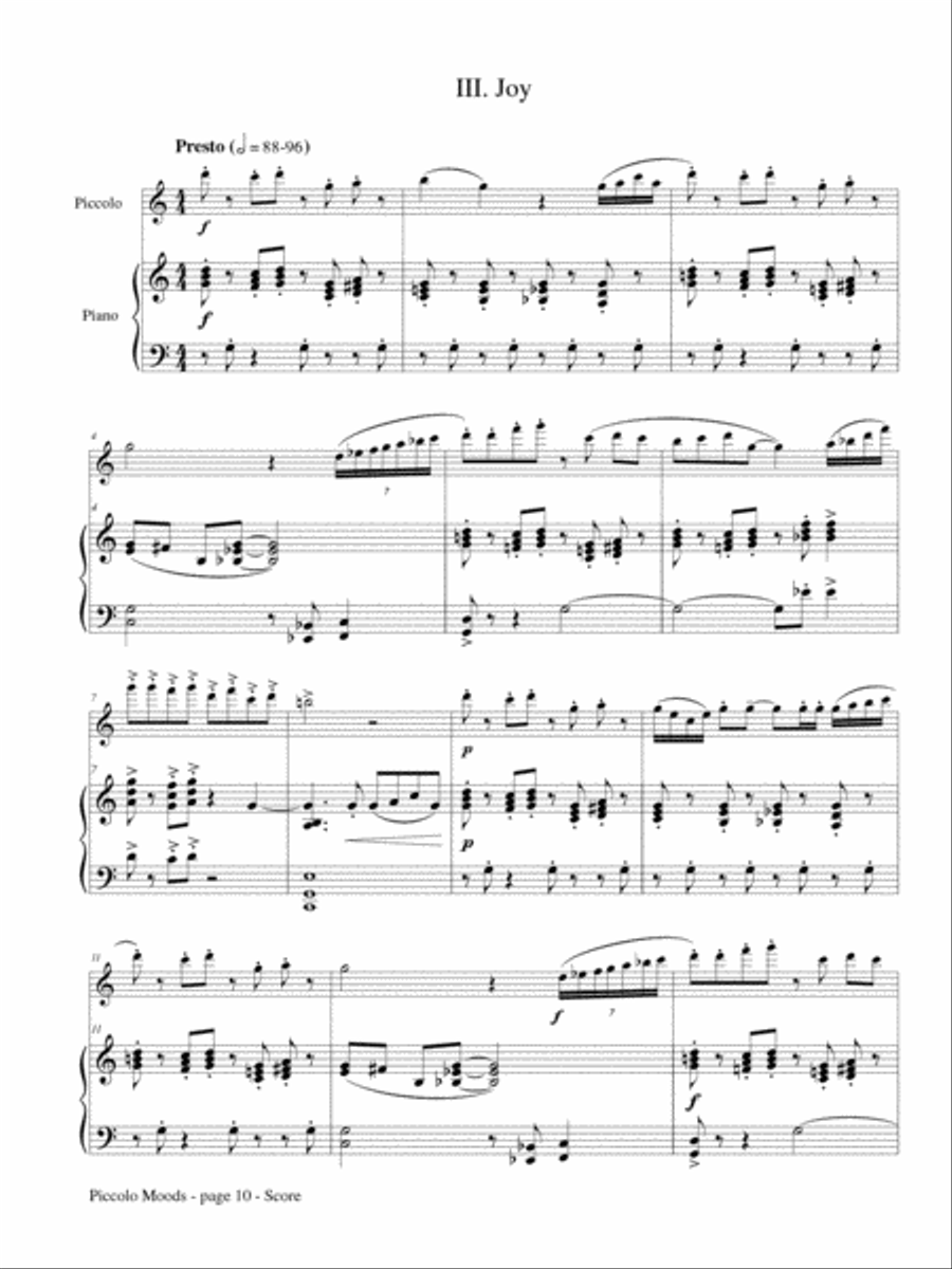 Piccolo Moods for Piccolo and Piano Piccolo scores gallery preview page 3