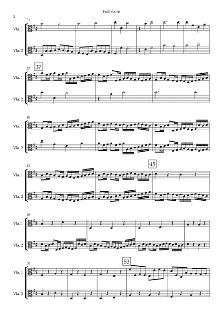 Canon in D Major (Johann Pachelbel) for Viola Duo String Duet scores gallery preview page 2