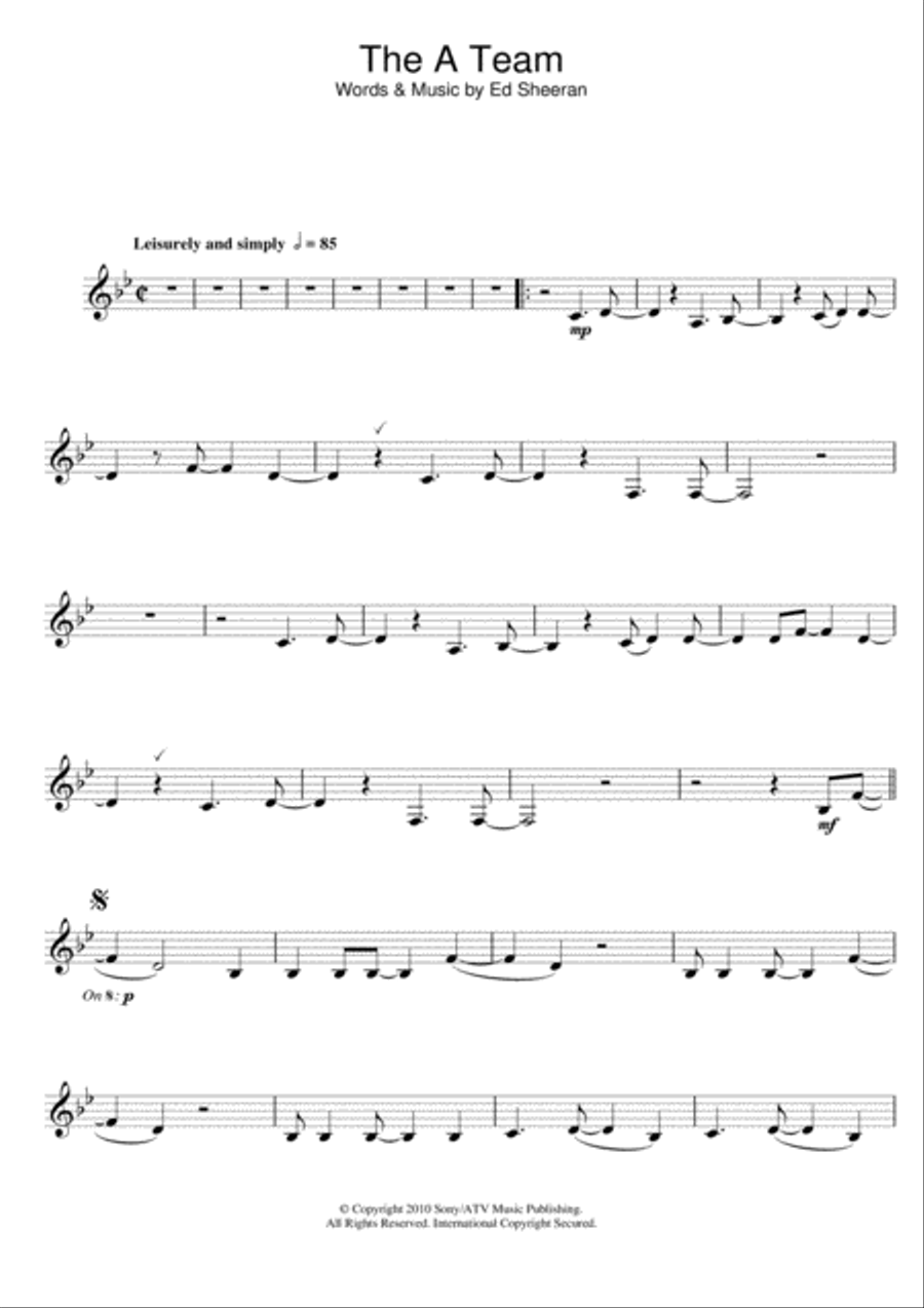 The A Team Clarinet Solo scores gallery preview page 1