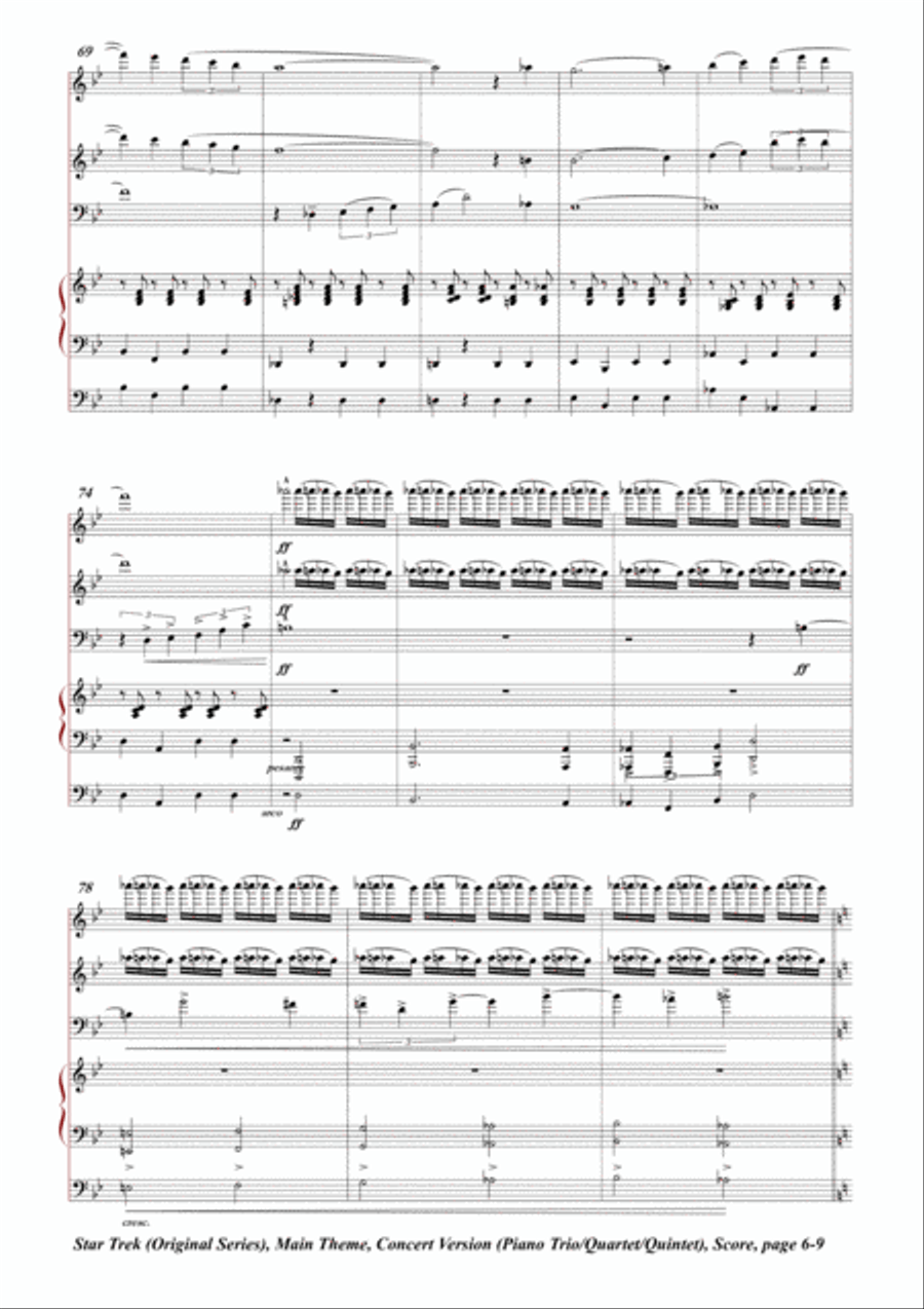 Star Trek Main Theme Piano Trio scores gallery preview page 6