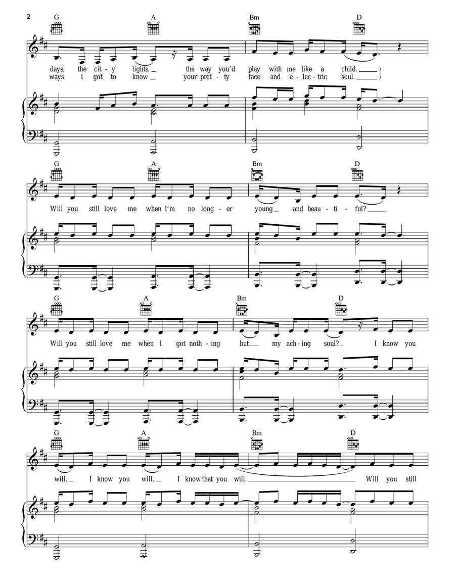 Young And Beautiful Acoustic Guitar scores gallery preview page 2