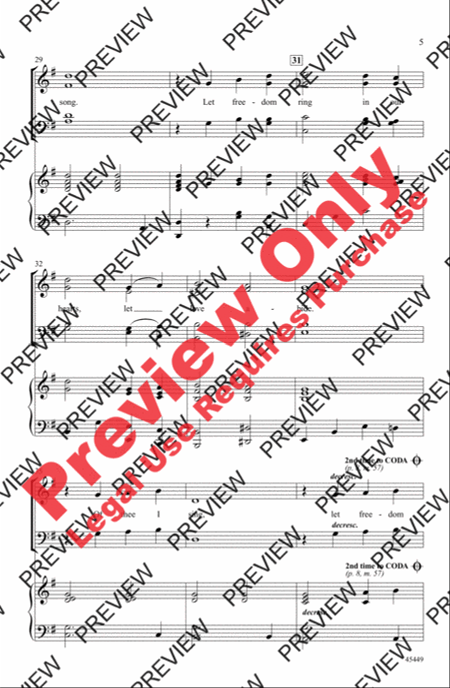 Let Freedom Ring! 4-Part scores gallery preview page 5