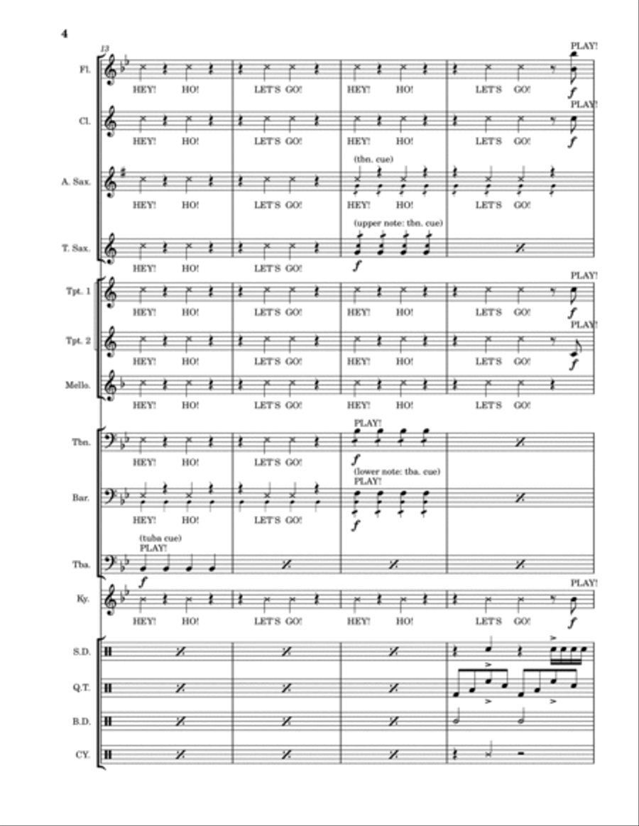 Blitzkrieg Bop Marching Band scores gallery preview page 4