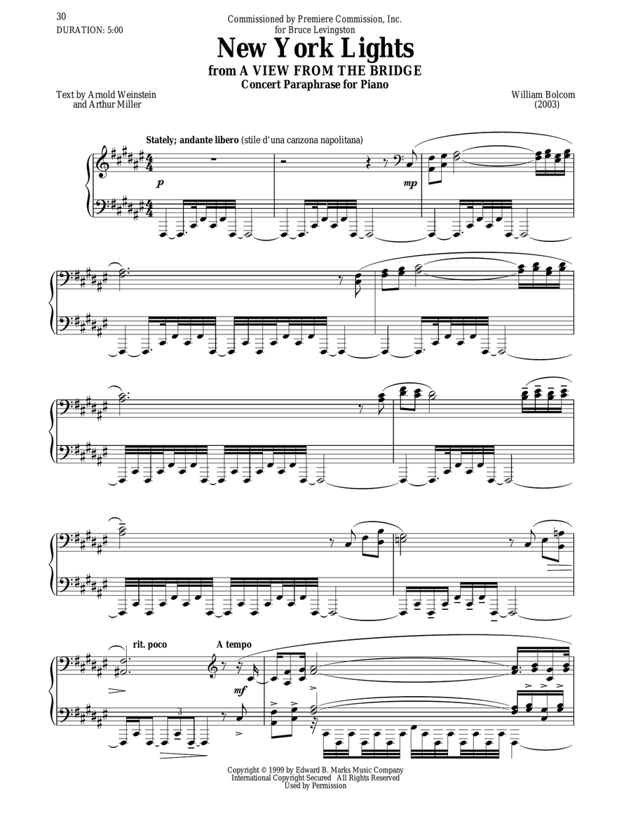 The New York Lights Piano Solo scores gallery preview page 1