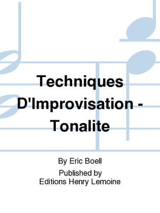 Book cover for Techniques D'Improvisation - Tonalite