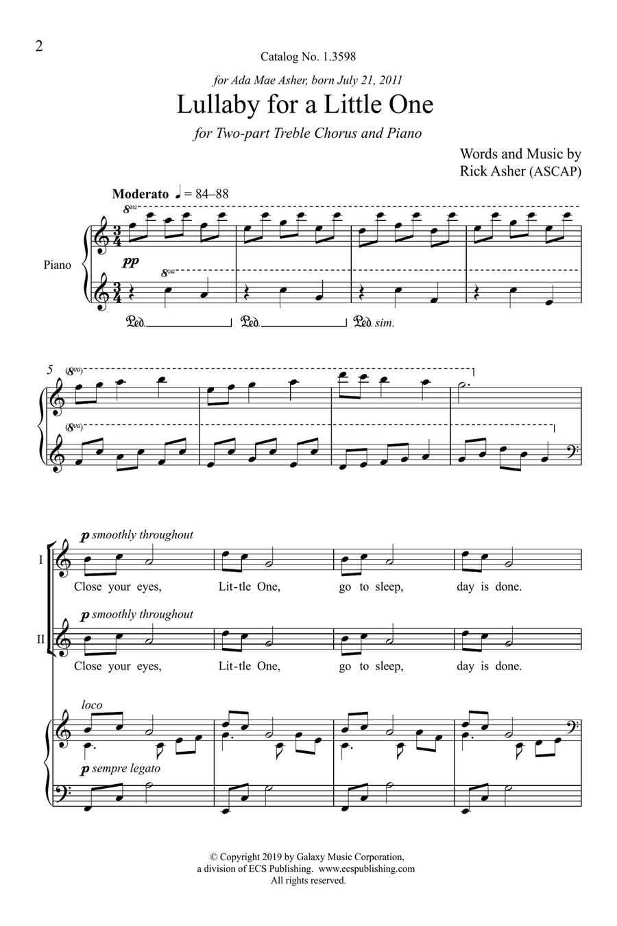 Lullaby for a Little One Lullaby for a Little One 2-Part scores gallery preview page 1